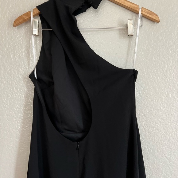 Keep It Interesting Black Asymmetrical Cutout Halter Maxi Dress - Picture 7 of 10